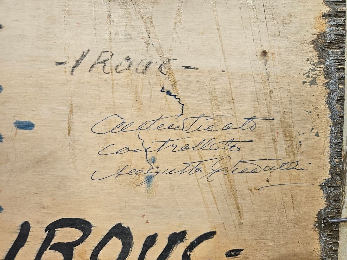 Giuseppe Gheduzzi (1889–1957) – River Landscape – Oil On Wood-photo-3
