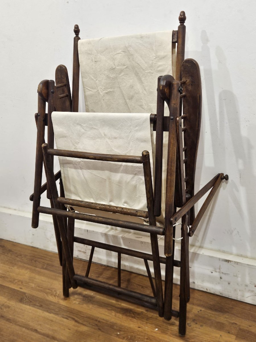 Chaise pliante de paquebot – Compagnie transatlantique française – 1890-1920-photo-3