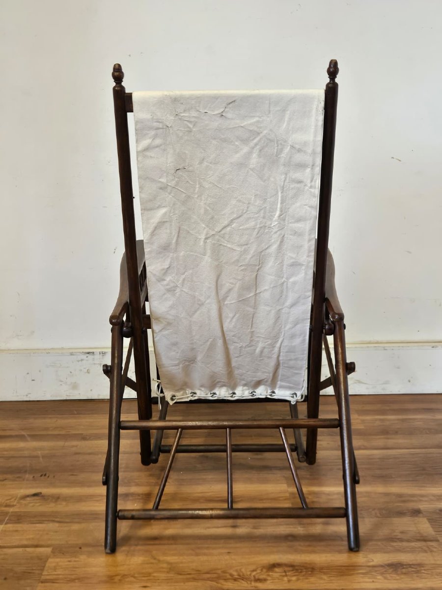 Chaise pliante de paquebot – Compagnie transatlantique française – 1890-1920-photo-1