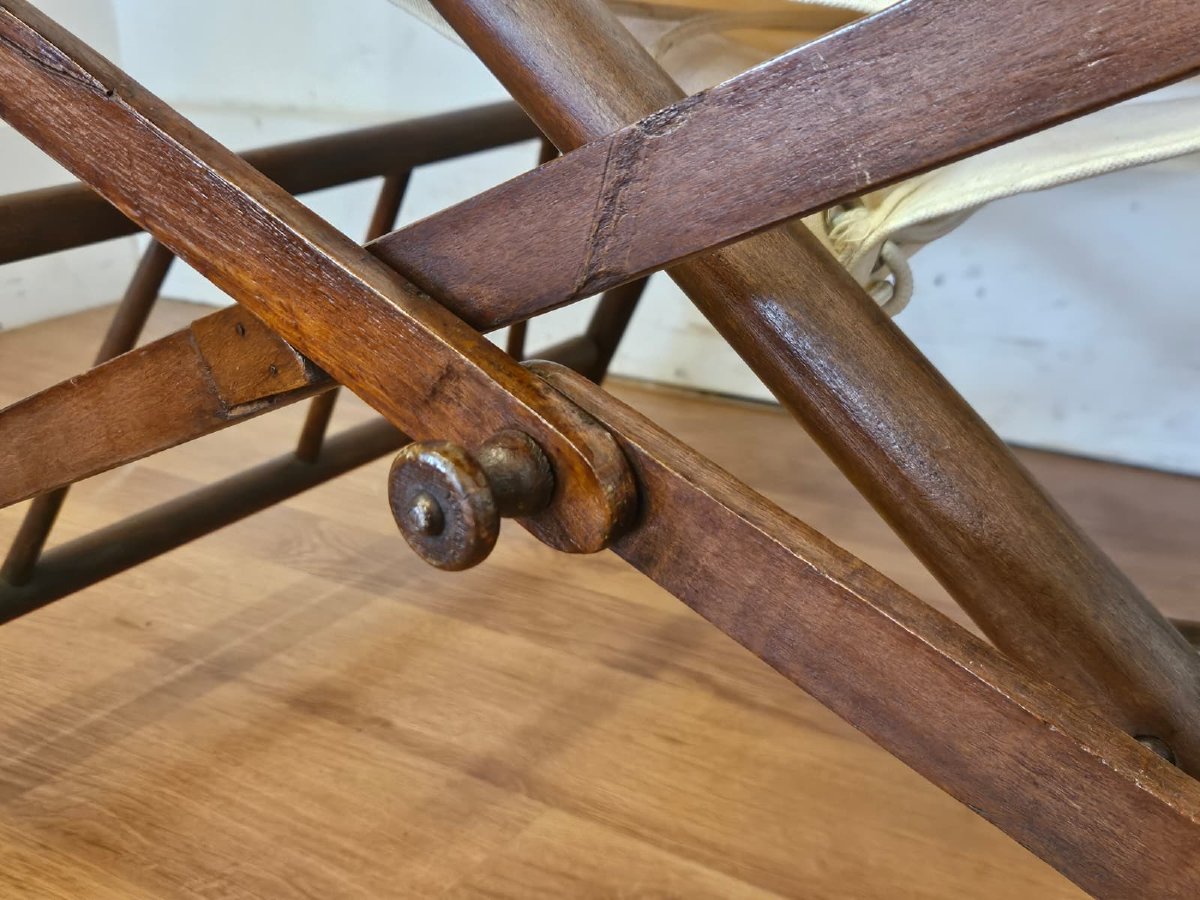 Chaise pliante de paquebot – Compagnie transatlantique française – 1890-1920-photo-5