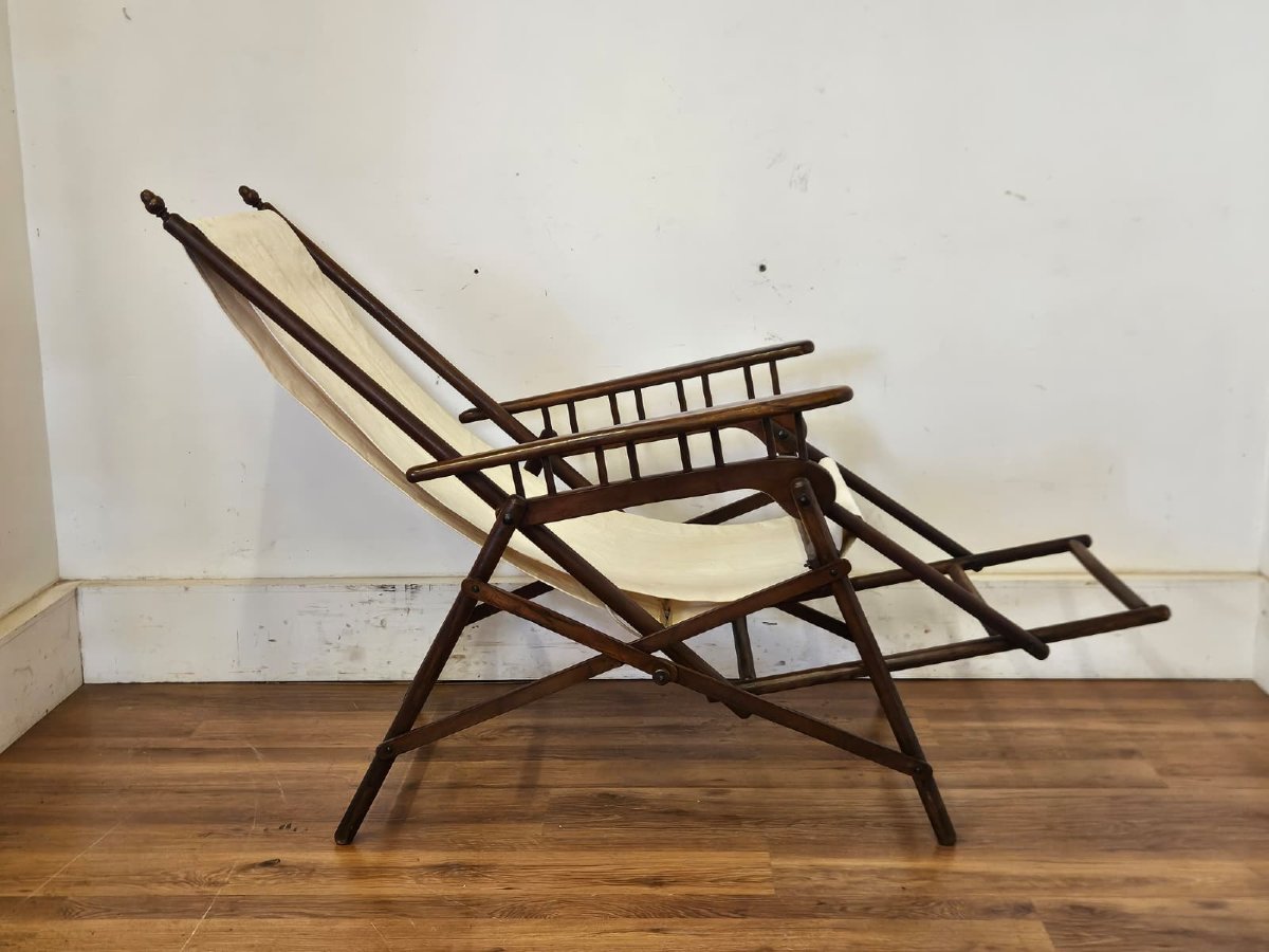 Chaise pliante de paquebot – Compagnie transatlantique française – 1890-1920-photo-6