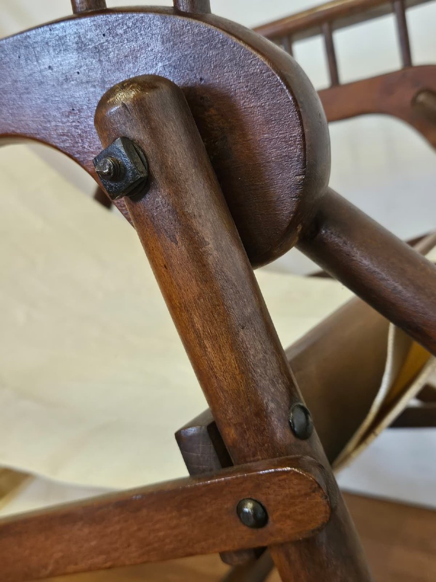 Chaise pliante de paquebot – Compagnie transatlantique française – 1890-1920-photo-8