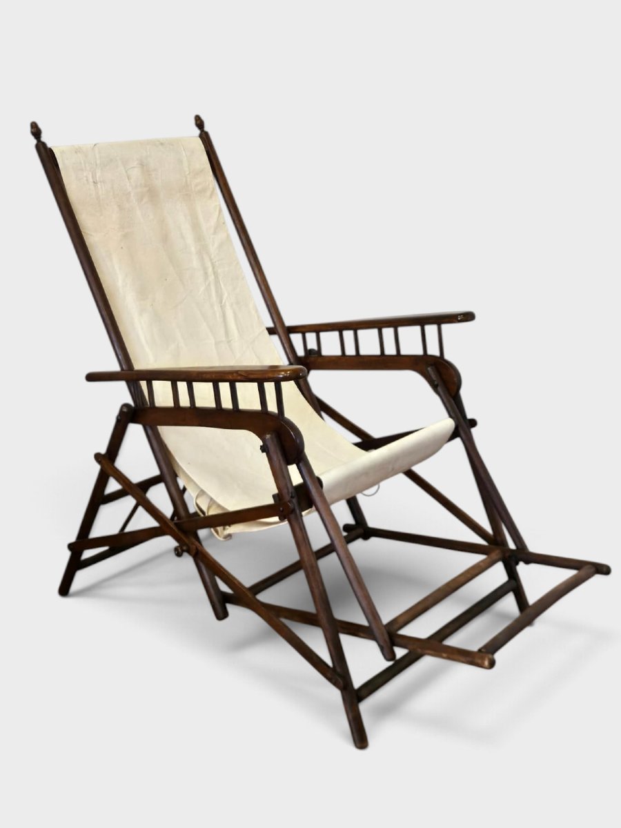 Chaise pliante de paquebot – Compagnie transatlantique française – 1890-1920