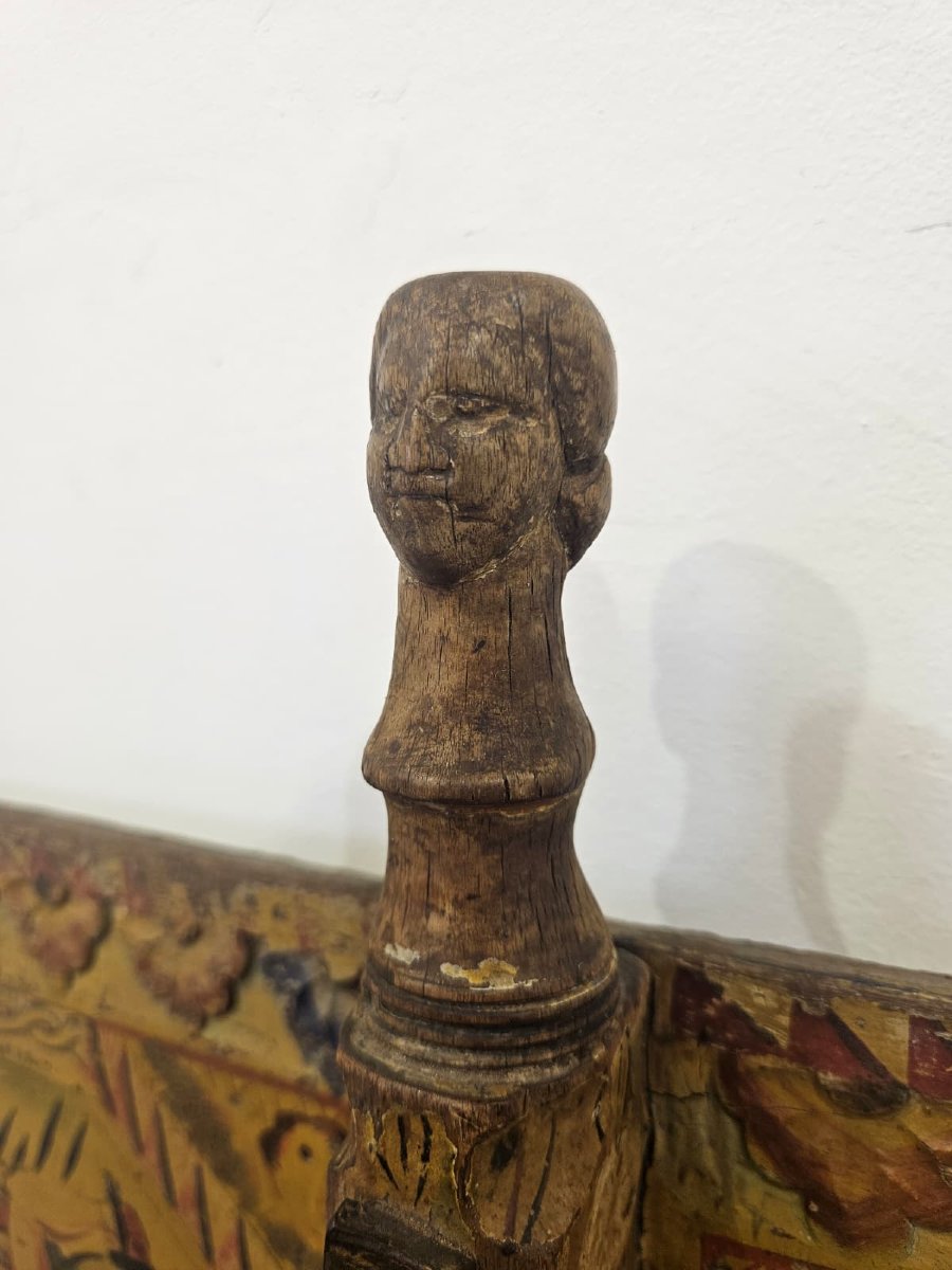 Élément de charrette sicilienne en bois peint – XIXe siècle-photo-6