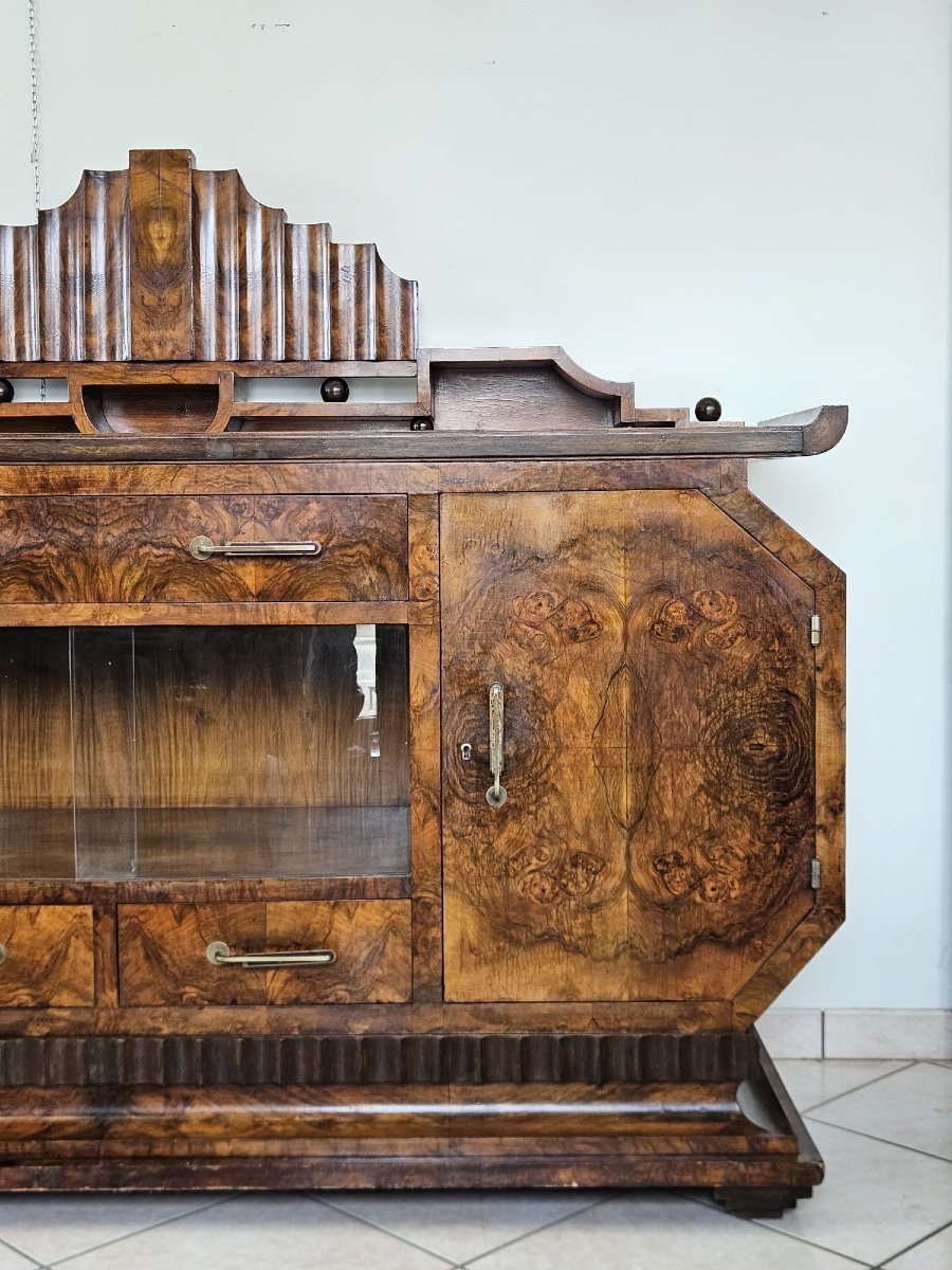Buffet Art Déco en loupe de noyer – Première moitié du XXe siècle-photo-2