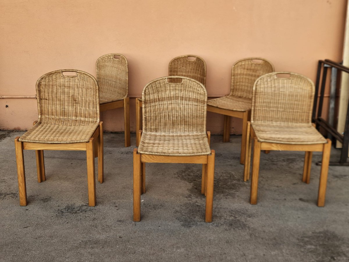 Set Of 6 Chairs By Luciano Bertoncini For Bellato – 1970s Italian Design-photo-8