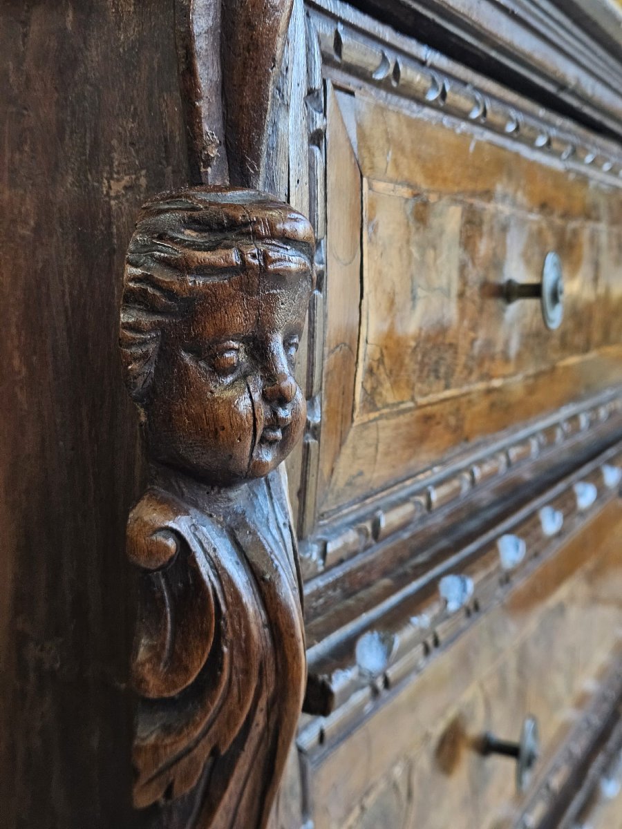17th-century Lombard Chest Of Drawers With Caryatids-photo-4