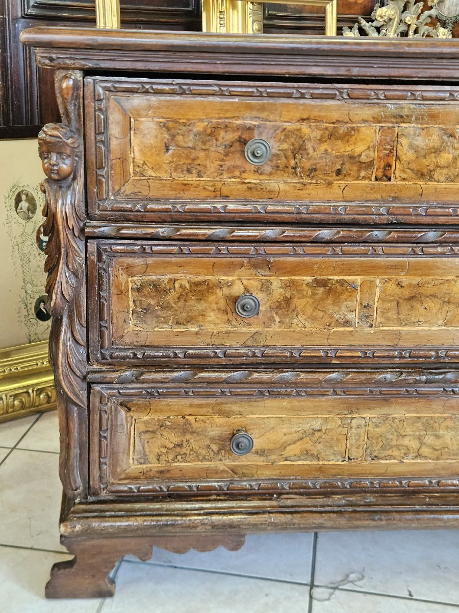 17th-century Lombard Chest Of Drawers With Caryatids-photo-1