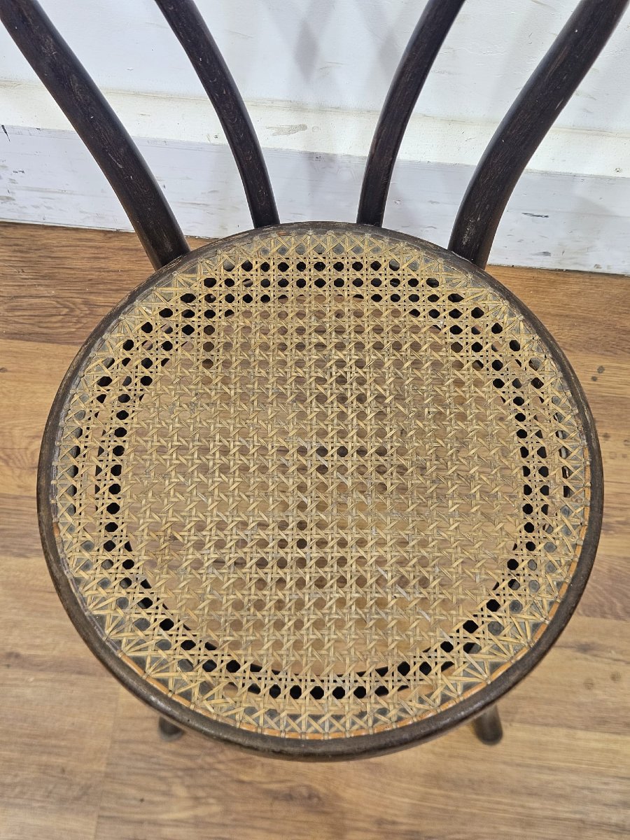 Ensemble de 4 chaises Thonet originales – Bois courbé et cannage viennois-photo-8