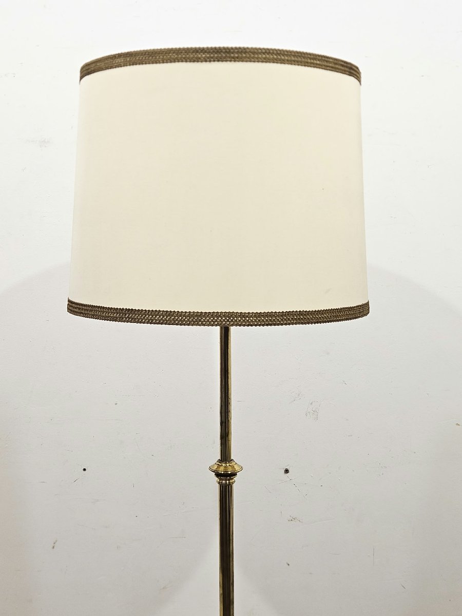 Lampadaire victorien en bronze doré à tige télescopique – Fin XIXe / Début XXe siècle-photo-3