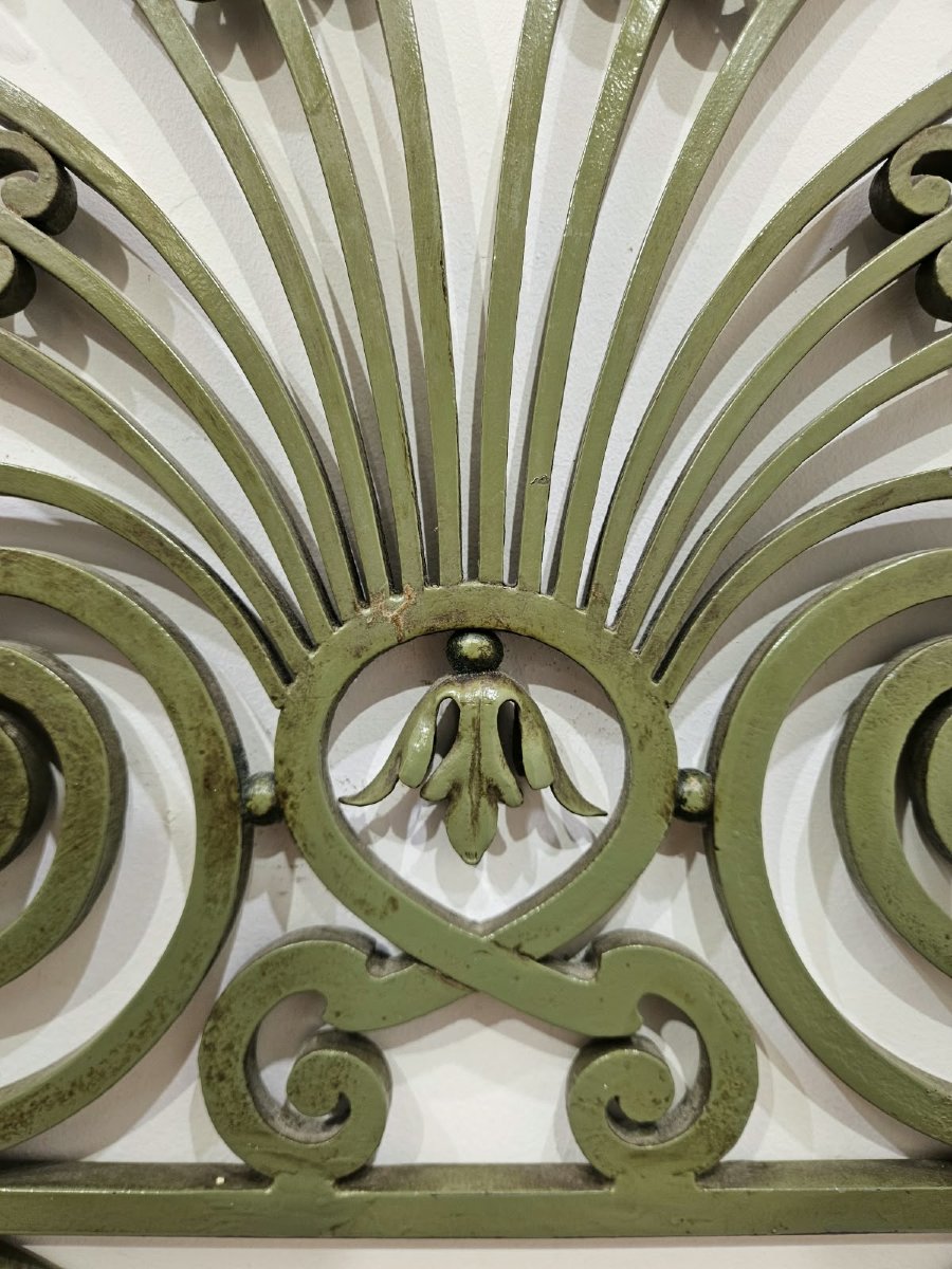 Paire de têtes de lit en fer forgé décoré – Fin XIXe / Début XXe siècle-photo-5