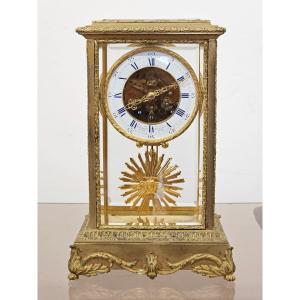 Clock In Gilded Bronze Signed "musy Père Et Fils" - 1850 Ca.