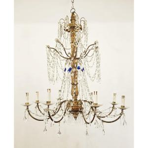 Beautiful Genoese Chandelier With 8 Lights - Early 19th Century