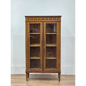 Small Inlaid Display Cabinet In Louis XVI Style - Late 19th Century