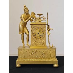 "parigina" Clock In Gilded Bronze - 19th Century