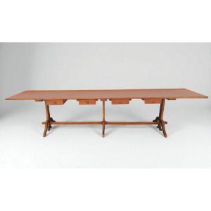 Grande table en sapin - fin du XIXe siècle.