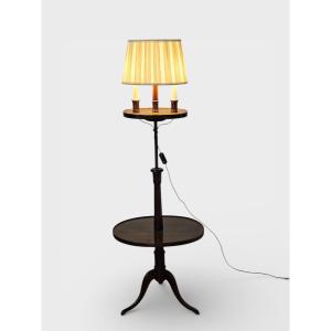 Lampadaire-table en bois, XXe siècle