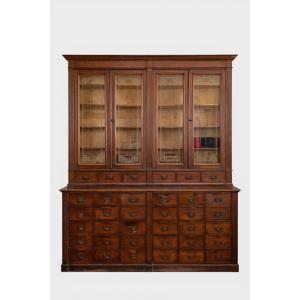 Pharmacy Cabinet Bookcase In Larch – Late 19th Century