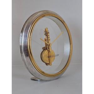 Horloge de table Jaeger-LeCoultre à mouvement mécanique apparent – XXe siècle