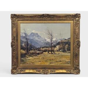 Carlo Musso (1907–1968) – Paysage de montagne – Huile sur panneau
