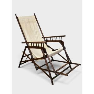 Chaise pliante de paquebot – Compagnie transatlantique française – 1890-1920