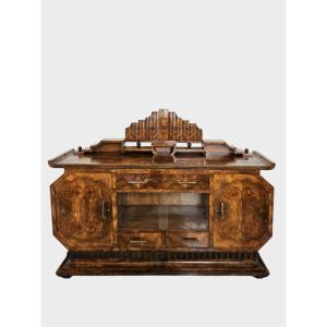 Art Deco Sideboard In Walnut Burl – First Half Of The 20th Century