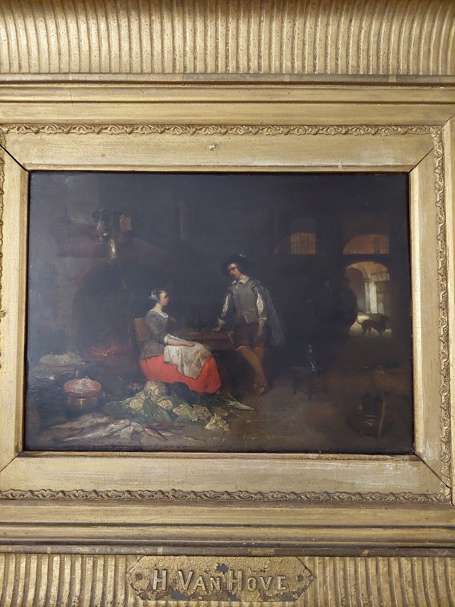 Painting In The 19th Century. Signed H Vanhove.-photo-4