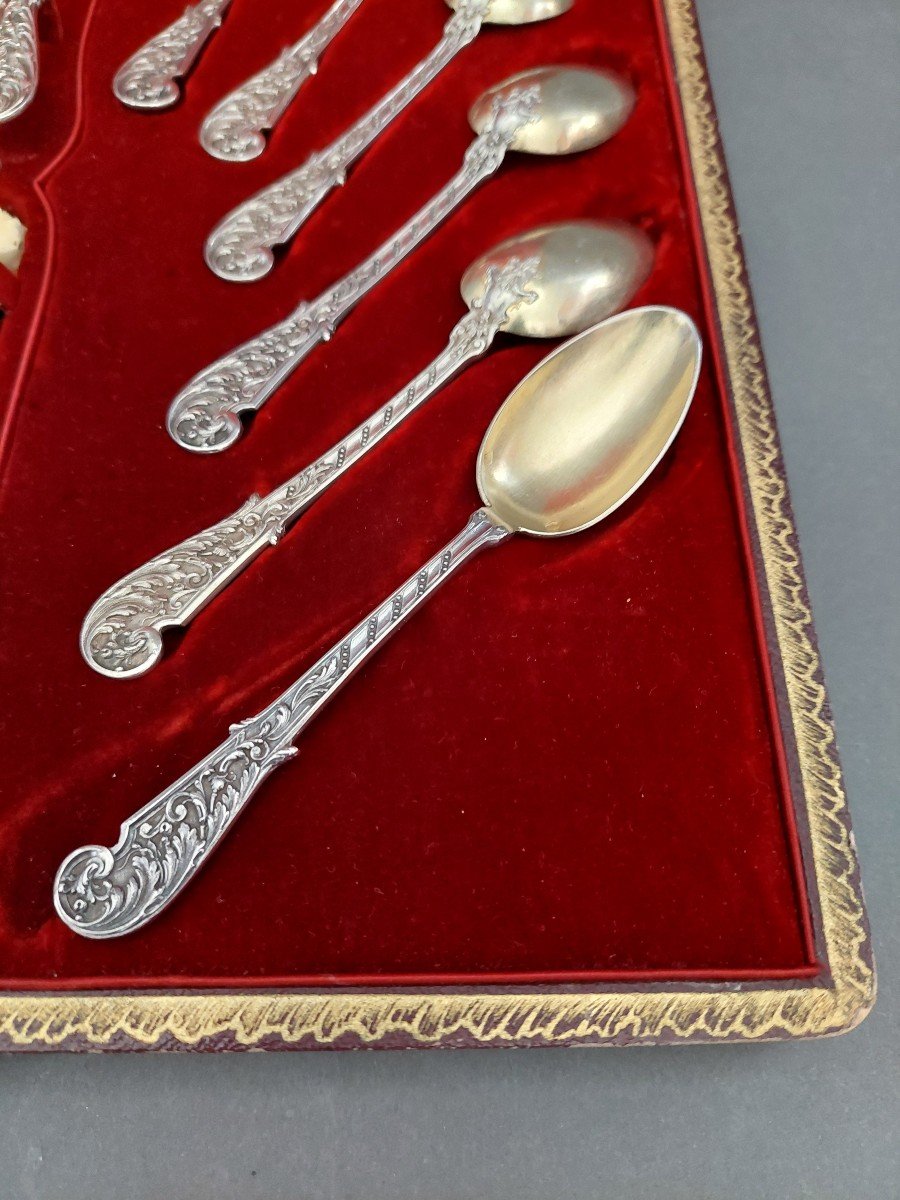 Spoon Set.  Silver 19th Century.-photo-1