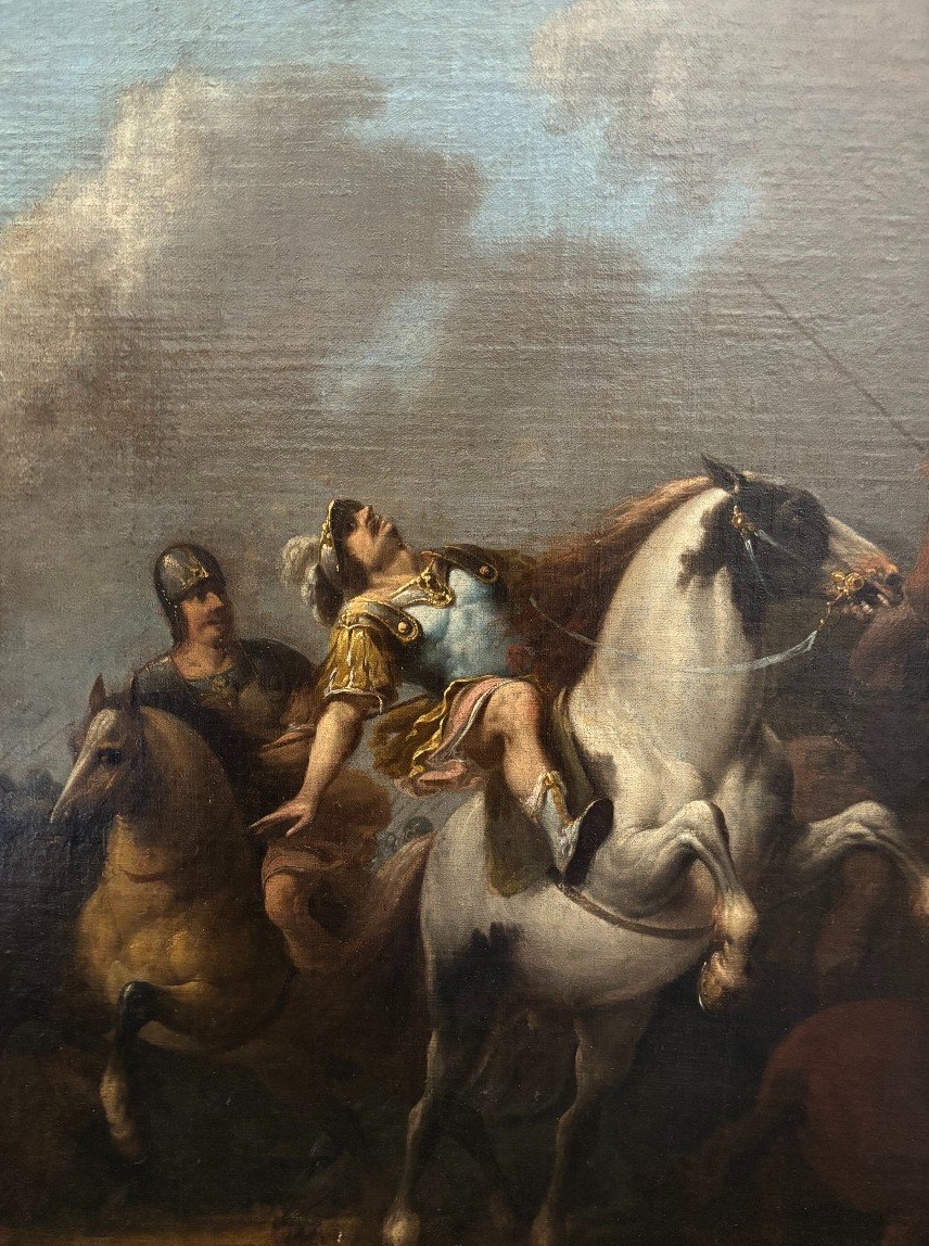 Painting. The Beginning Of The 18th Century. Battle Painting.-photo-2