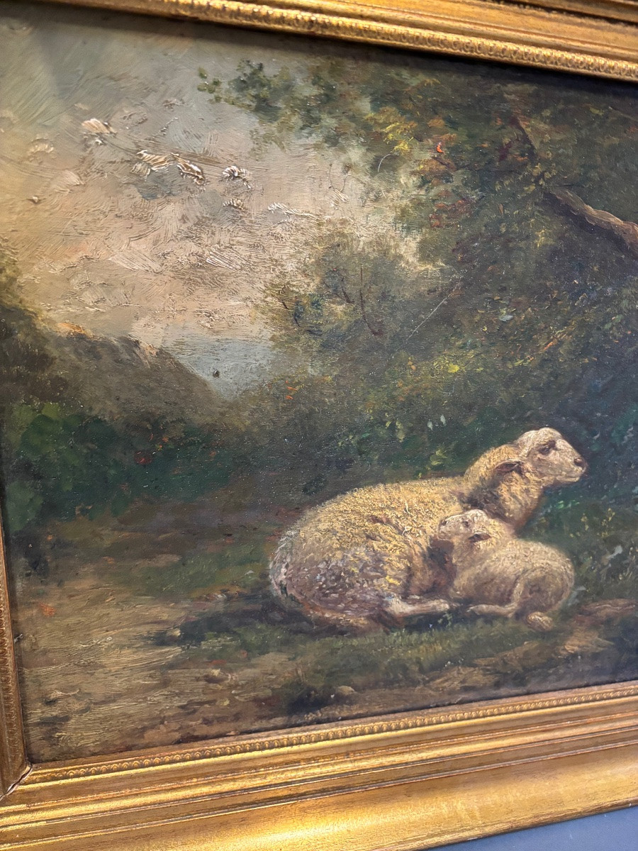 Peinture. Mouton. 20e Siècle.-photo-3