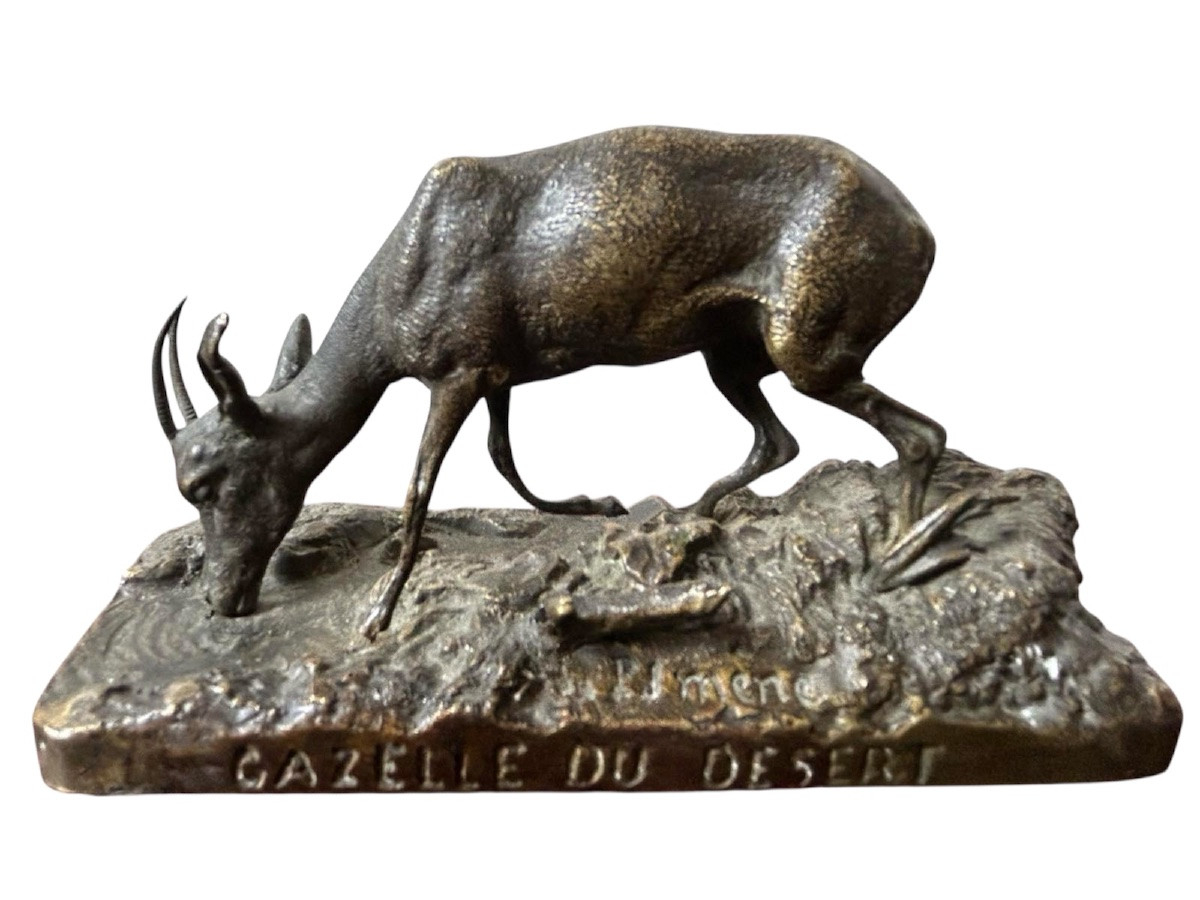 Bronze Animal Pj Mêne. Gazelle.-photo-2