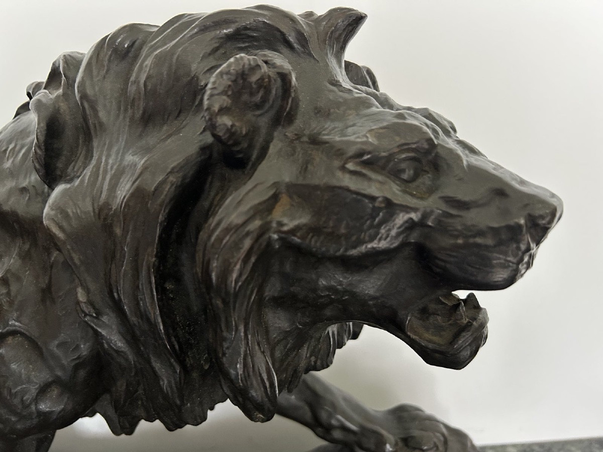 Sculpture de lion en bronze de Paul Thomas.-photo-2