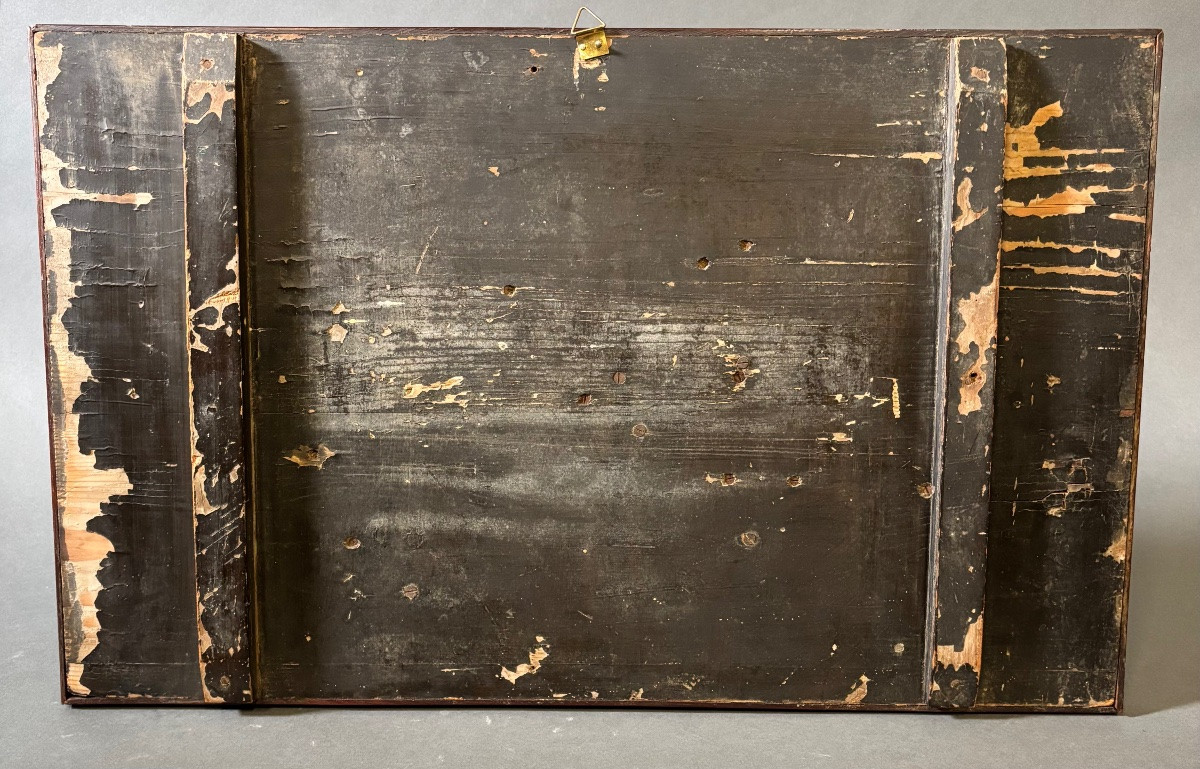 Wooden Plaque Inlaid With Bone. 19th Century Japan.-photo-5