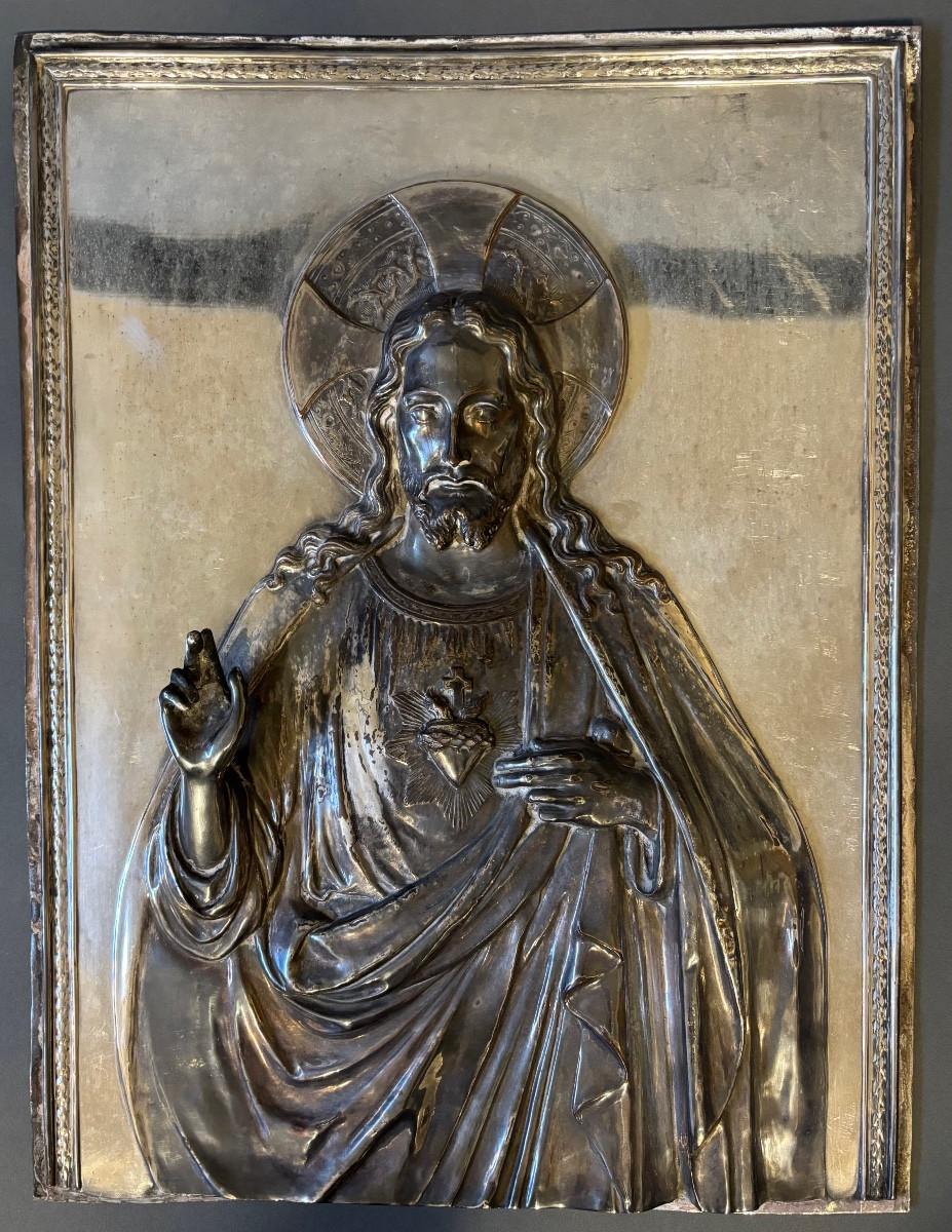 Christ XIXe siècle. Plaqué argent.