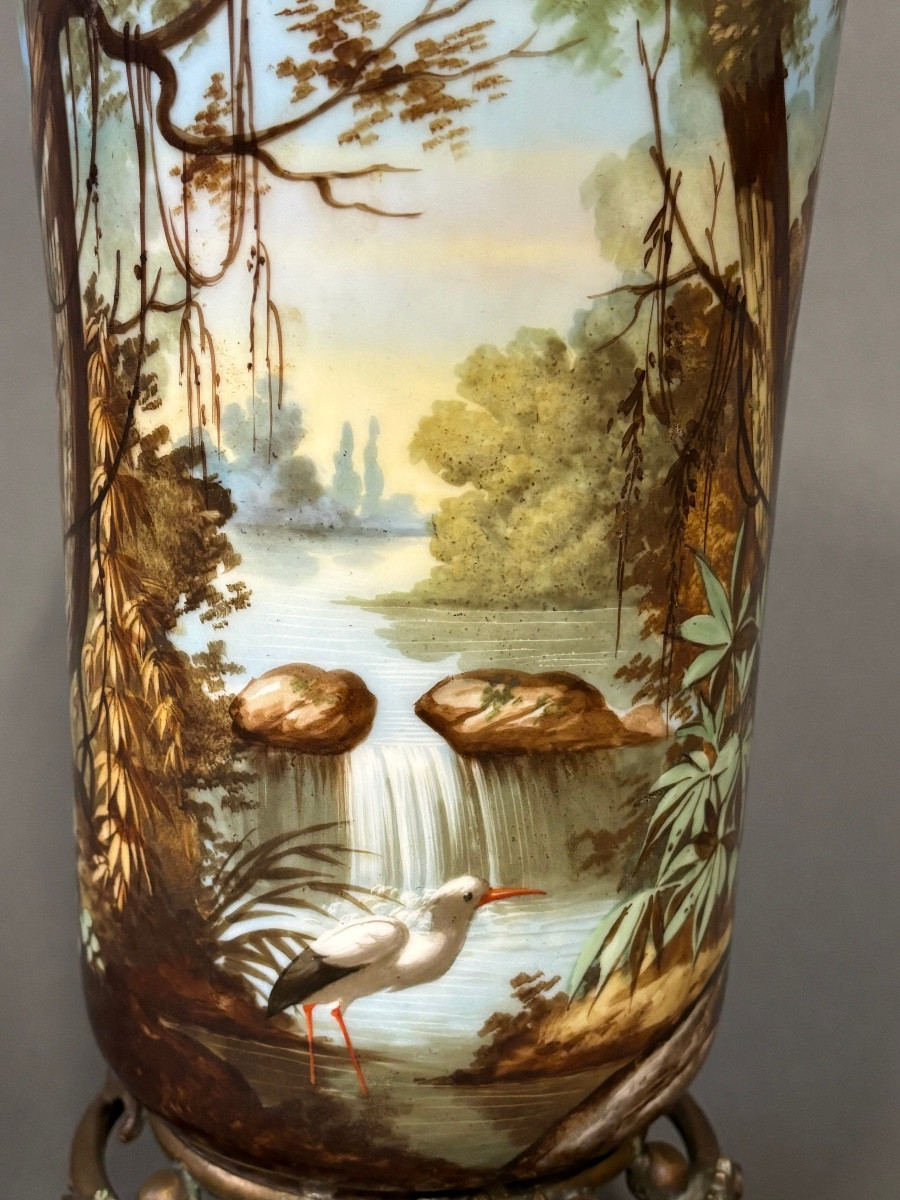 19th Century Vase. Painting On Porcelain.-photo-2