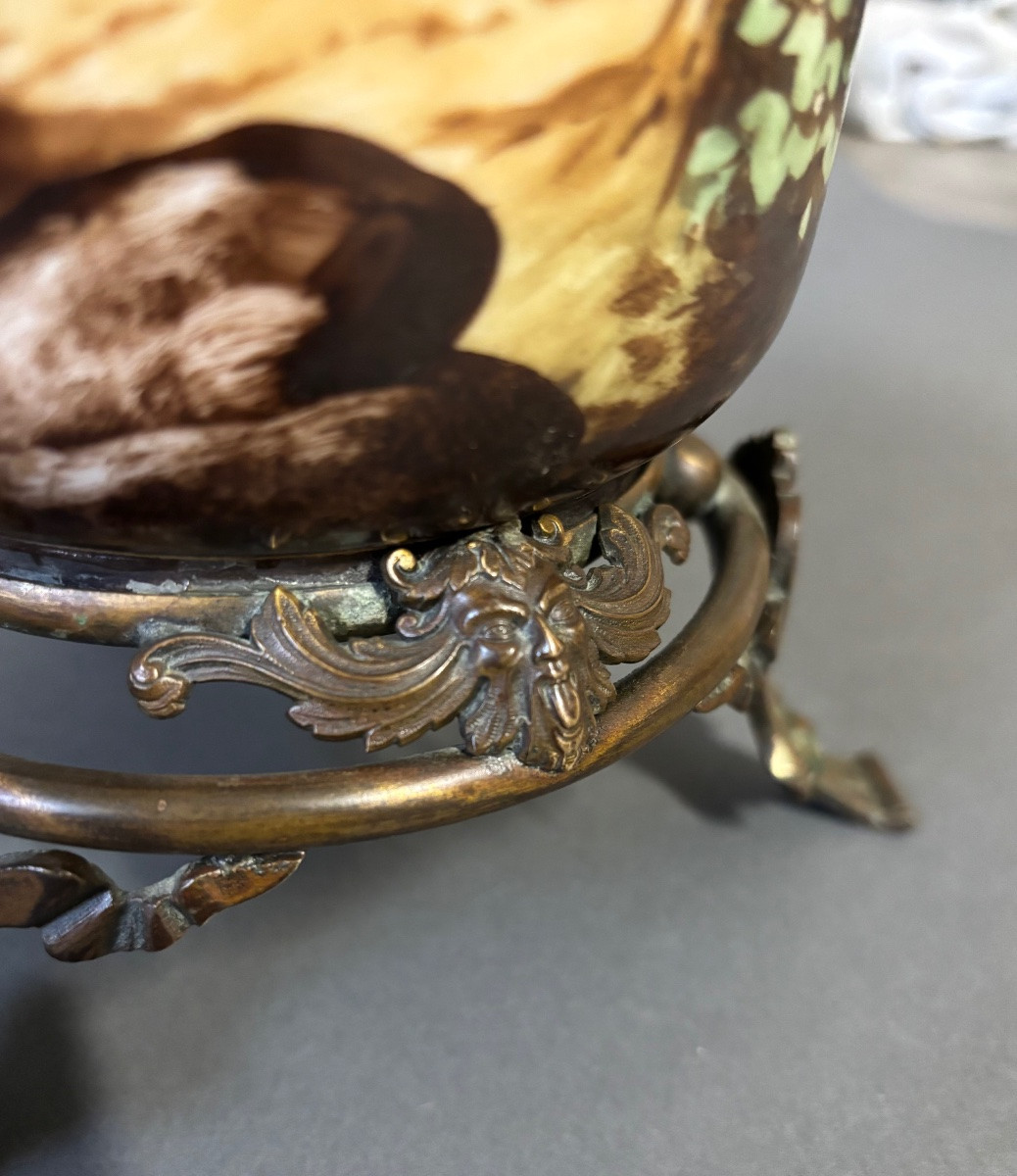 19th Century Vase. Painting On Porcelain.-photo-3