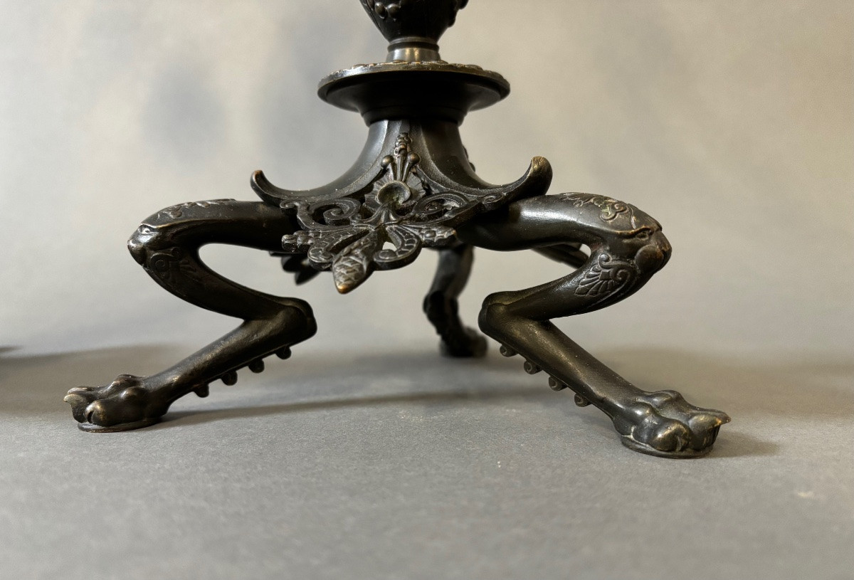 Pair Of Bronze Candlesticks-photo-3