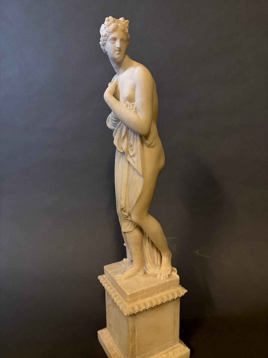 Alabaster Sculpture. 19th Century.-photo-3