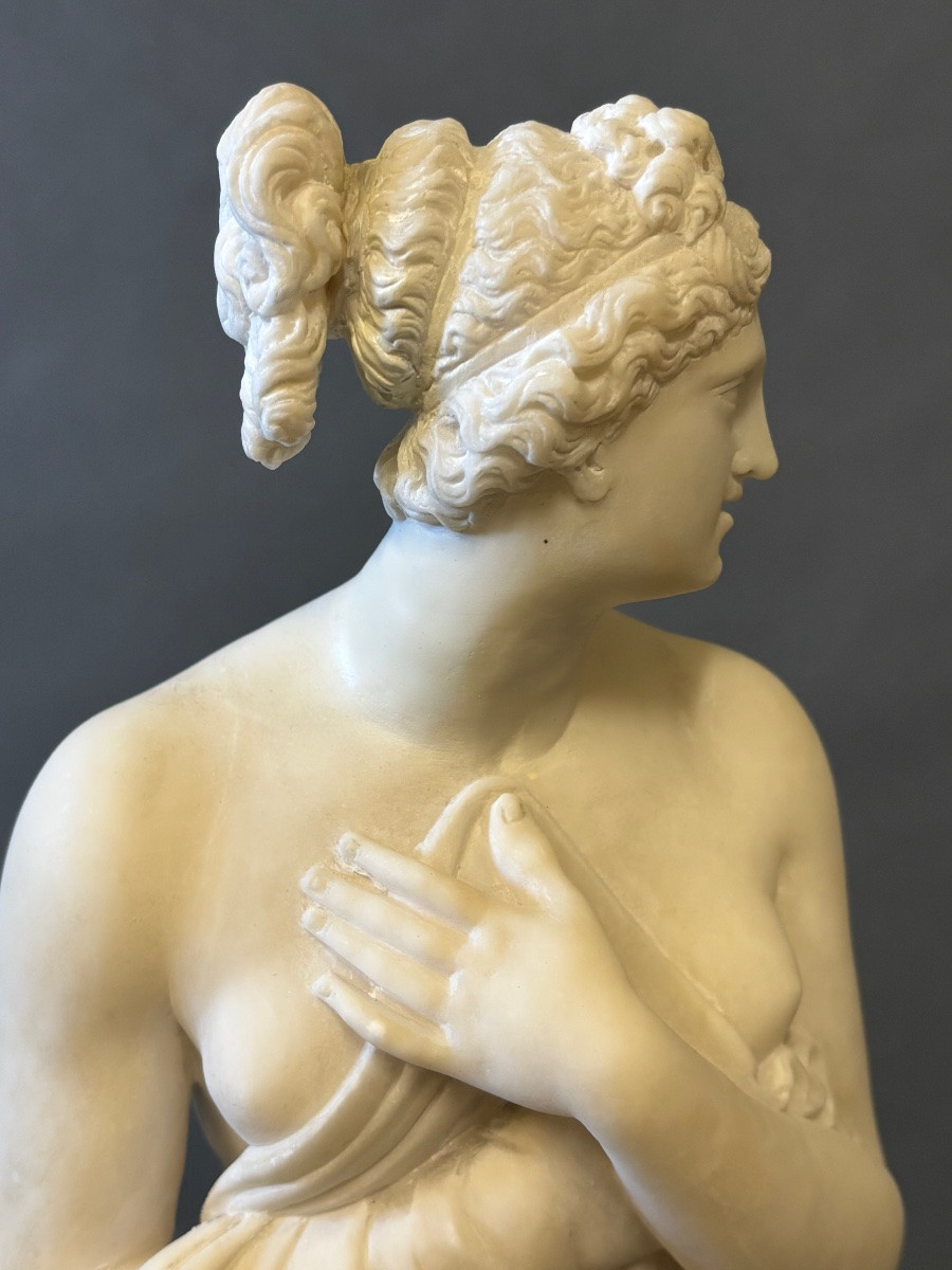 Alabaster Sculpture. 19th Century.-photo-3