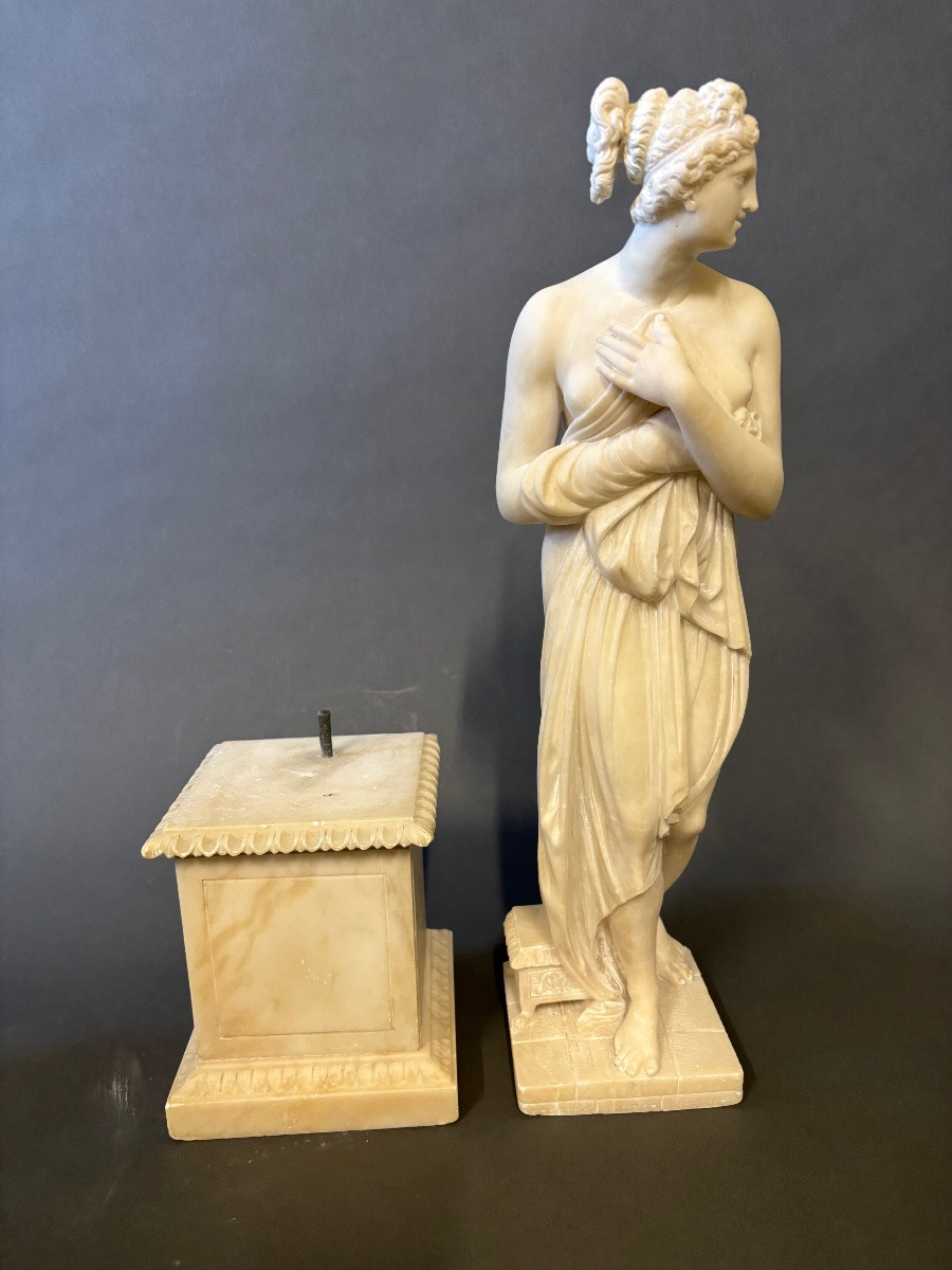 Alabaster Sculpture. 19th Century.-photo-4