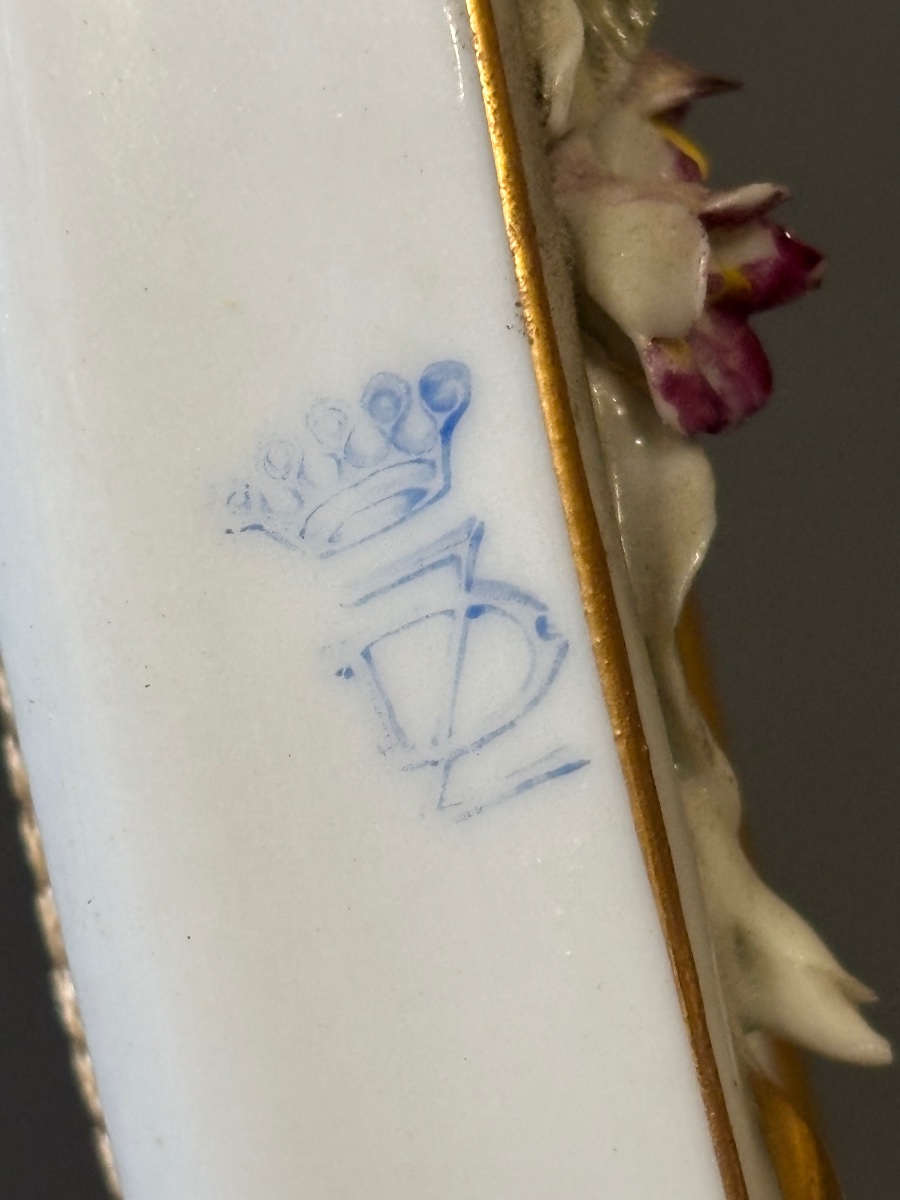 Miroir. Porcelaine de Dresde, Allemagne.-photo-2