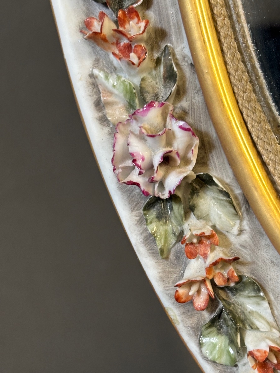 Miroir. Porcelaine de Dresde, Allemagne.-photo-3