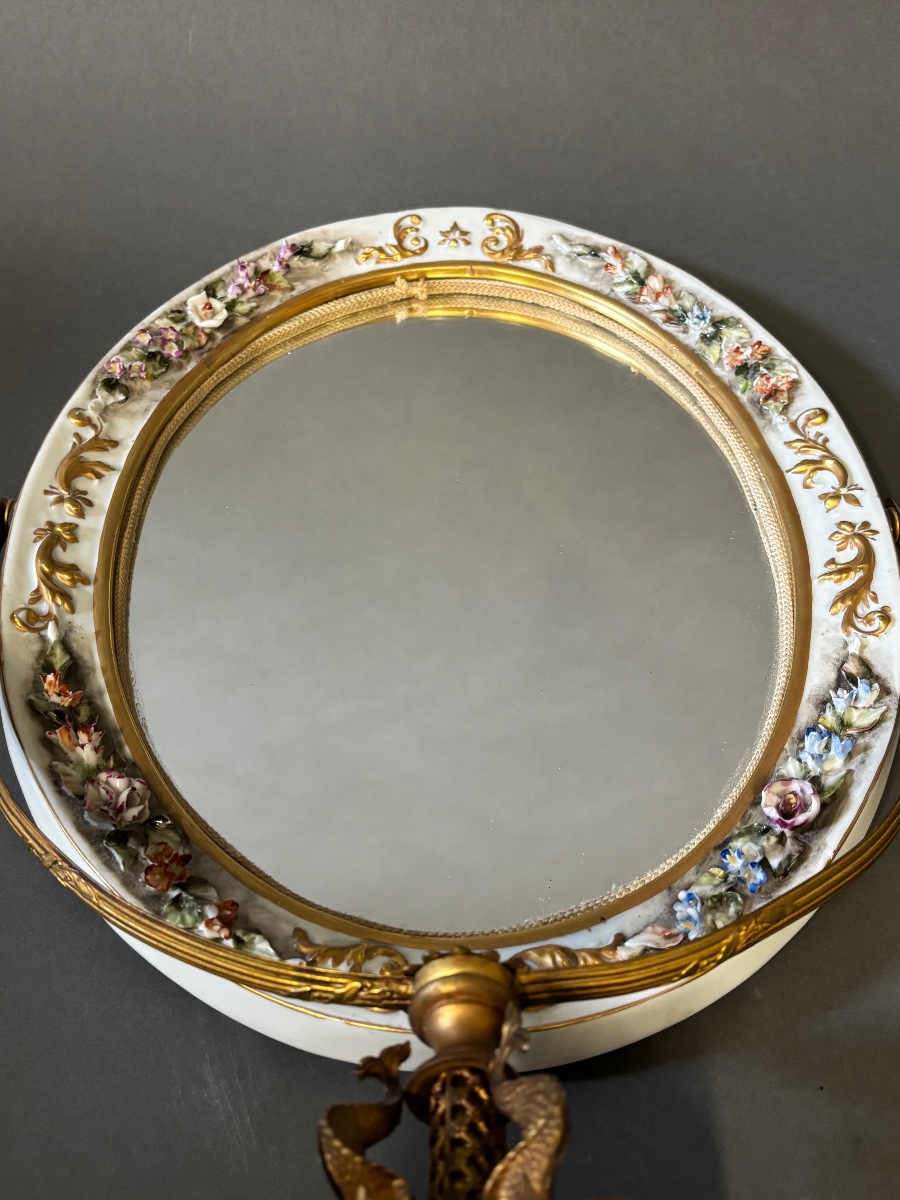 Miroir. Porcelaine de Dresde, Allemagne.-photo-1