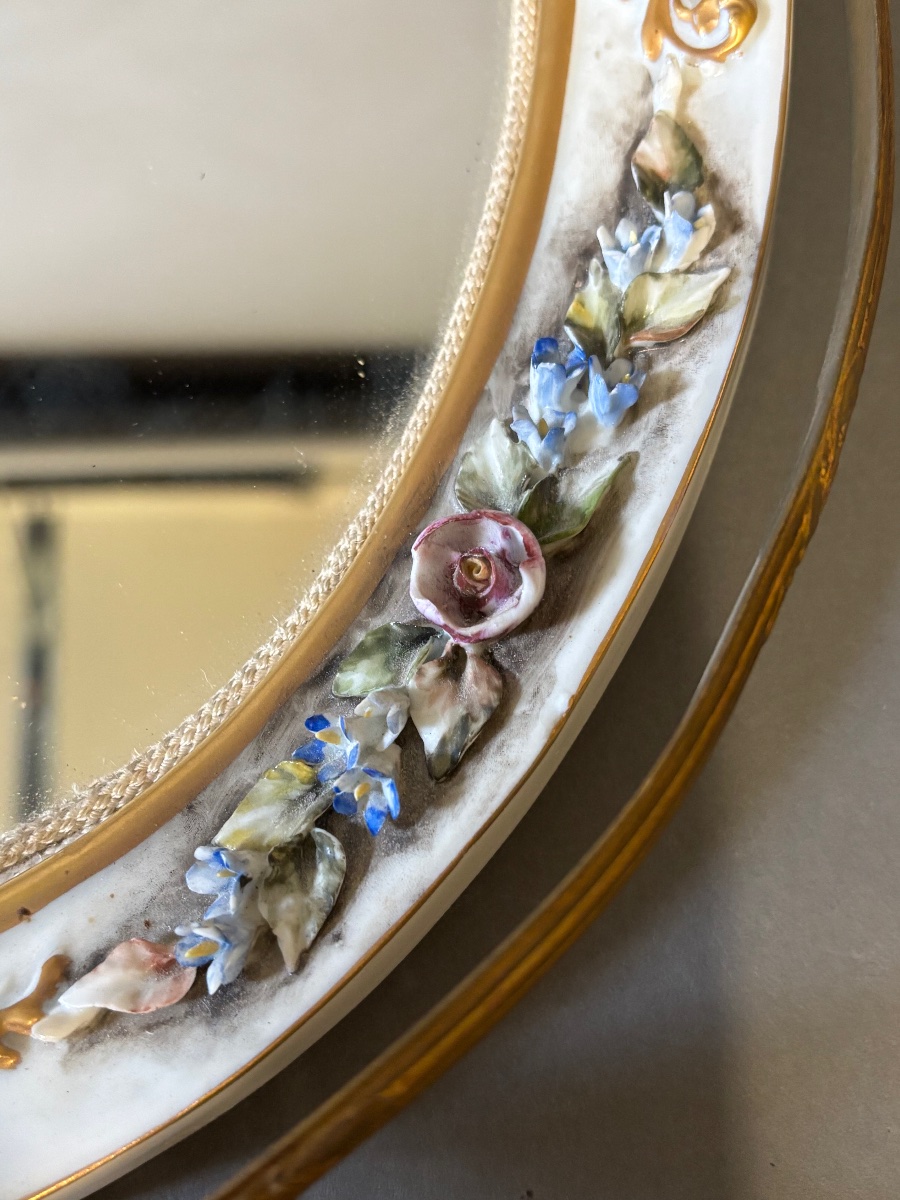 Miroir. Porcelaine de Dresde, Allemagne.-photo-2