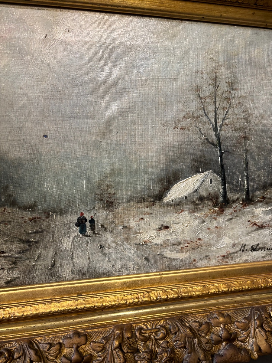 Painting. Winter Scene.-photo-1