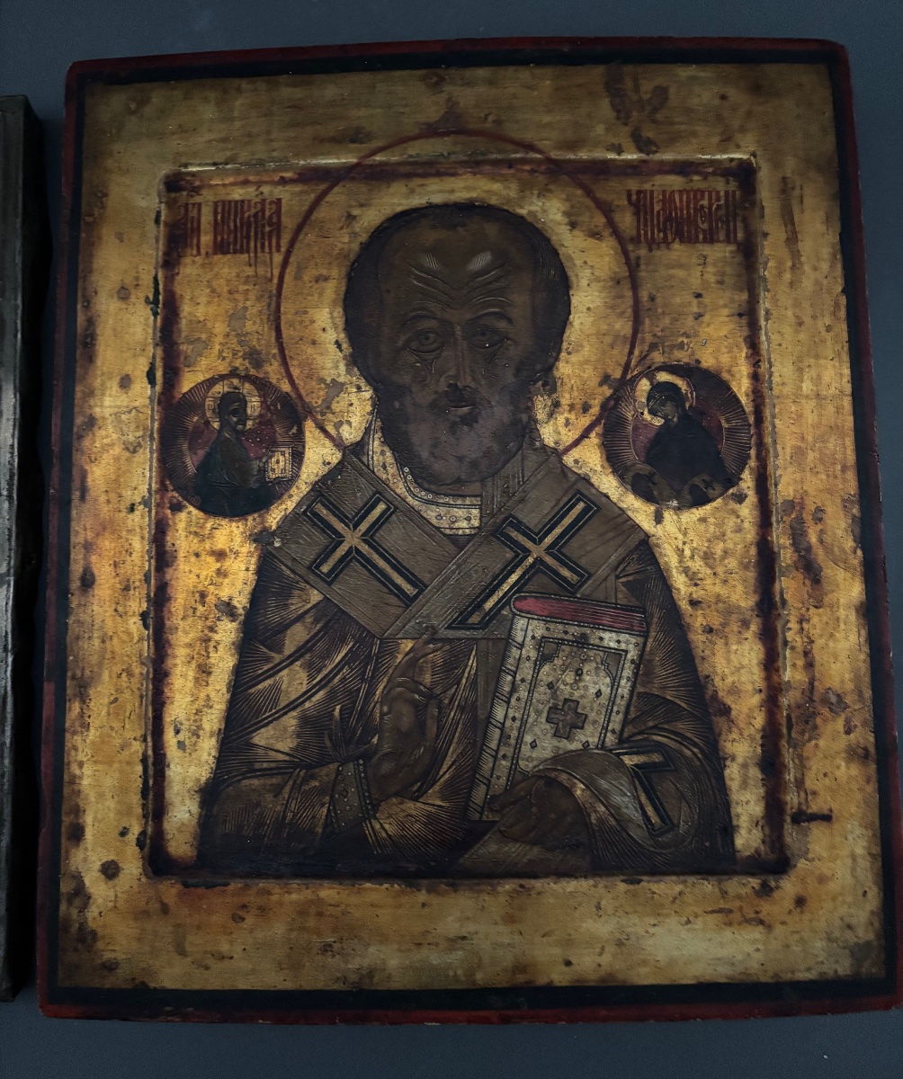 Icon Of Nicholas. 19th-century Russia.-photo-3