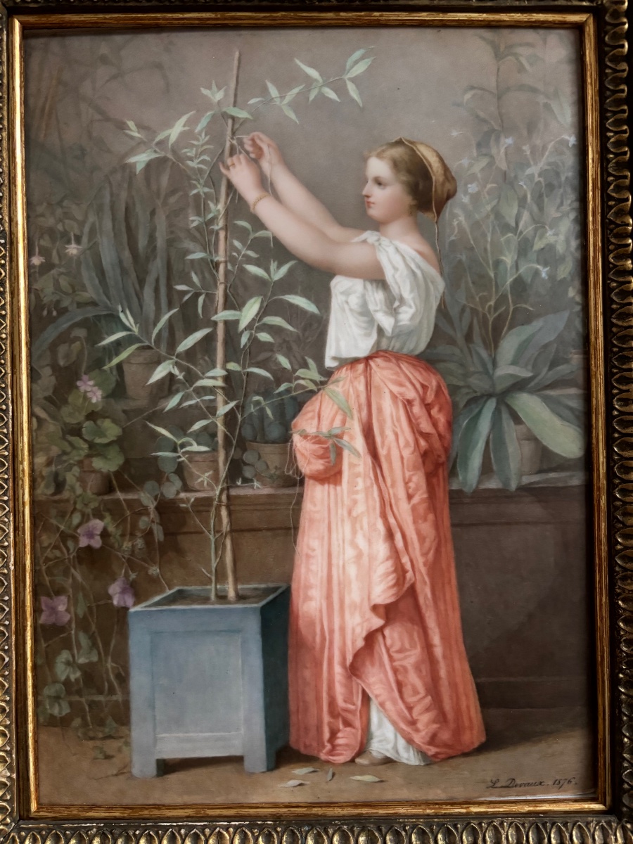 L. Devaux. Porcelain Painting. 19th Century.-photo-2