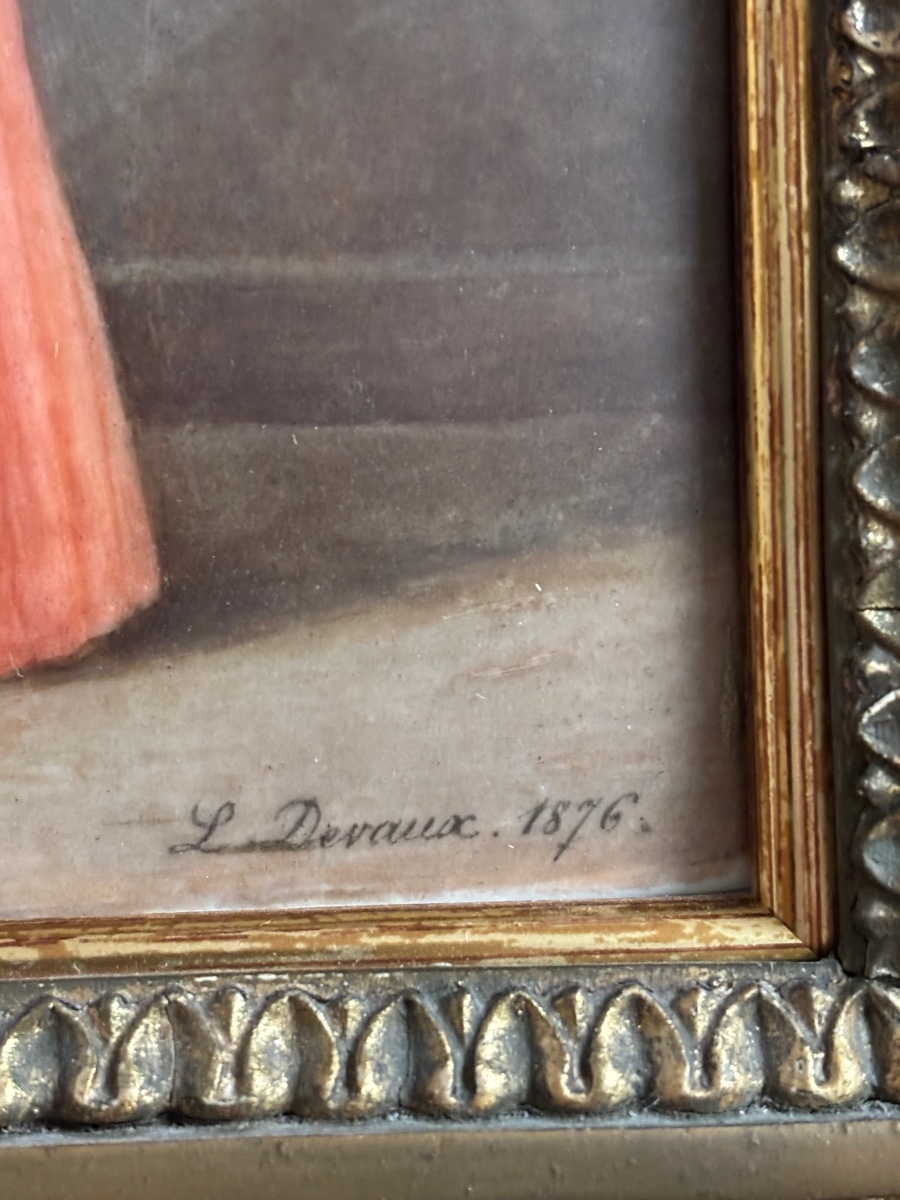 L. Devaux. Porcelain Painting. 19th Century.-photo-4