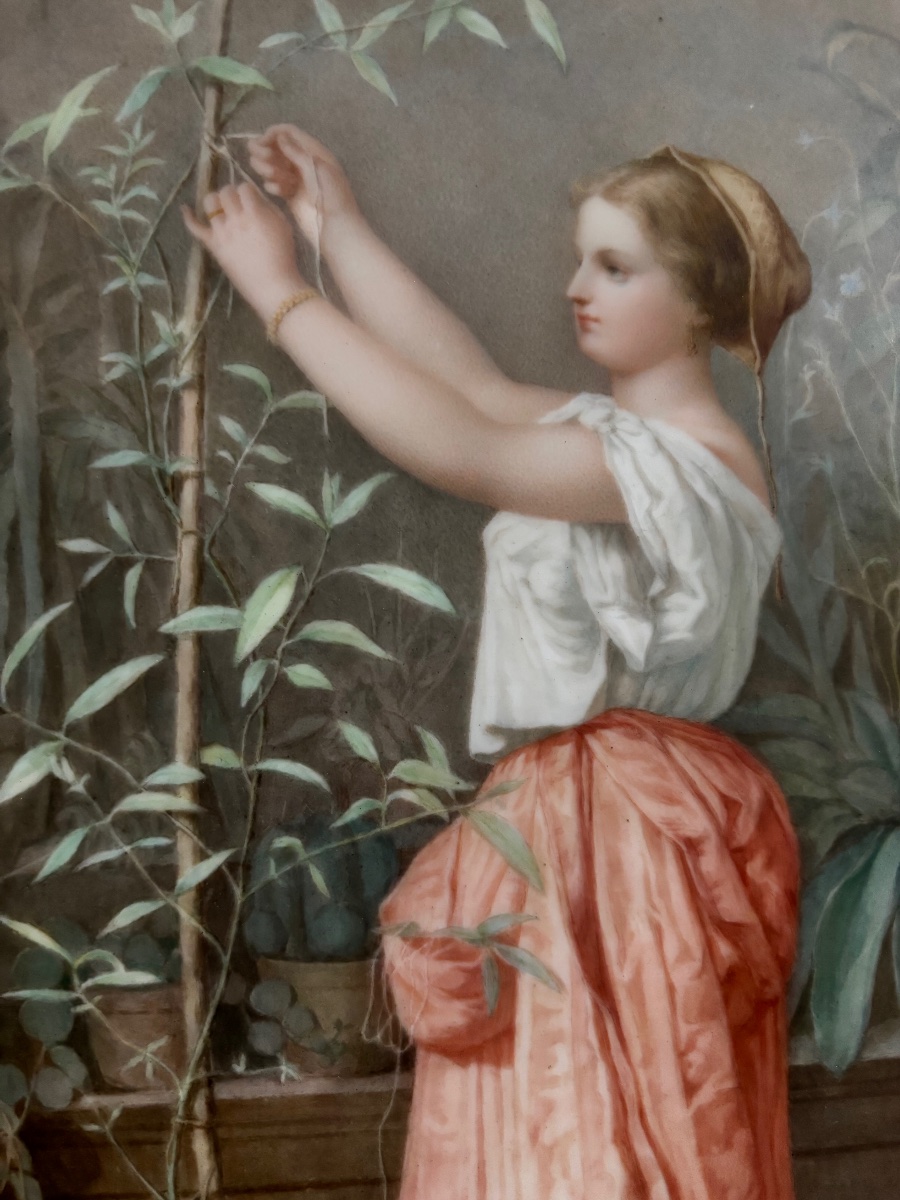 L. Devaux. Porcelain Painting. 19th Century.-photo-2