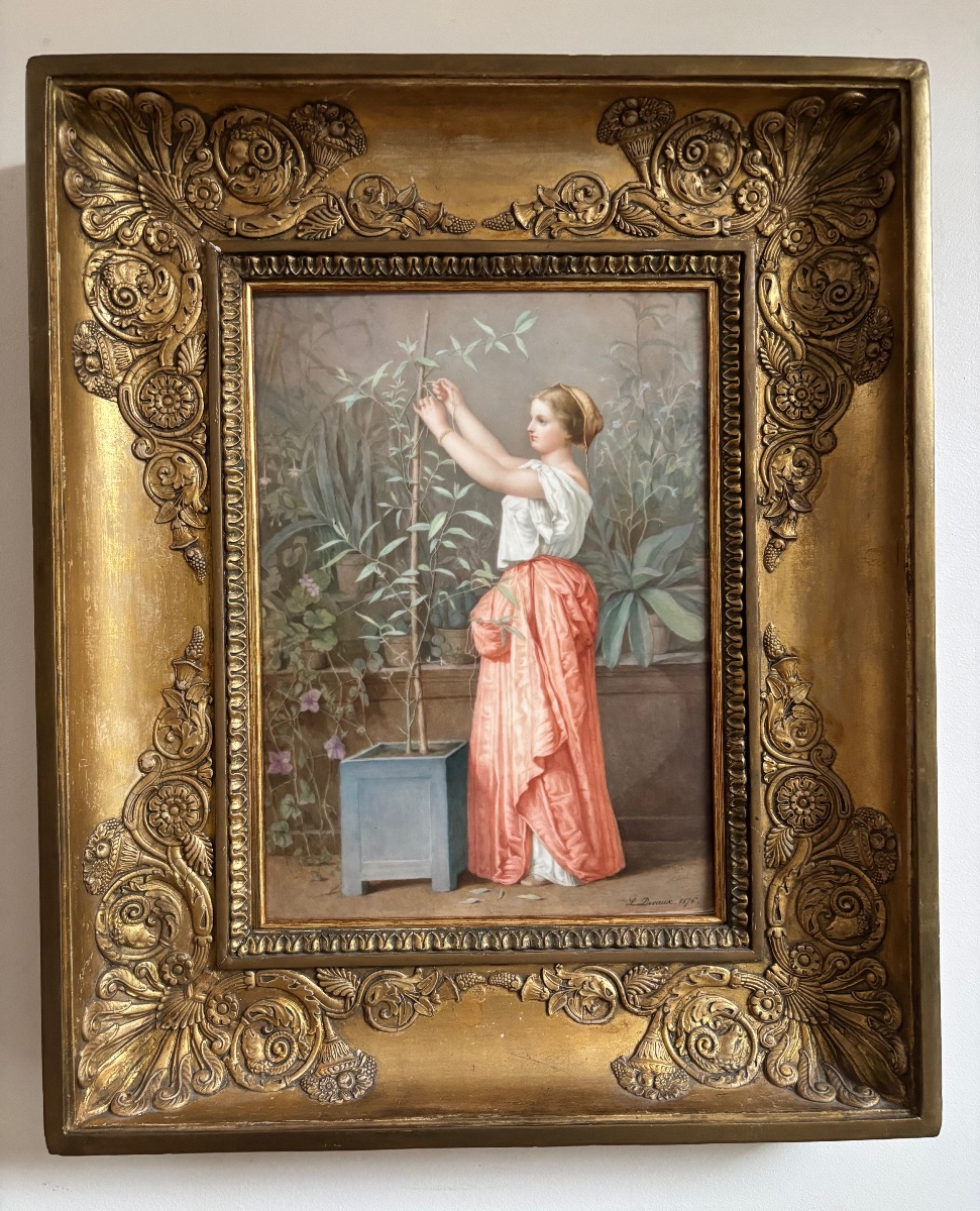 L. Devaux. Porcelain Painting. 19th Century.